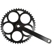 TiyoBike Fahrradkurbel Kettenrad Garnitur kplt 1 2 x 1 8 46 Zähne Stahl schwarz