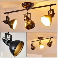 hofstein Deckenleuchte »Arazane« Deckenlampe aus Metall in Schwarz/Gold, ohne Leuchtmittel, mit verstellbaren Strahlern, 3xE14, Spot im Retro/Vintage Design