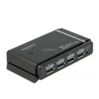 DisplayPort 1.4 Switch 2 x 2 DisplayPort in zu 1 x 2 DisplayPort out 8K, DisplayPort Switch schwarz