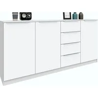 borchardt Möbel Highboard Oliva, Breite 200cm, moderne Kommode mit glänzenden Metallgriffen, viel Stauraum, Türen und Schubladen, Einlegeböden verstellbar