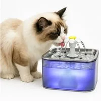 AIMAX Trinkbrunnen Katzenbrunnen Edelstahl 3L Trinkbrunnen für Katze USB, ohne Stecker, Ultraleiser Wasserbrunnen mit Aktivkohlefilter Hundetrinkbrunnen