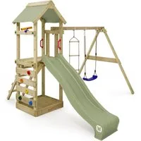 Wickey Spielturm FreeFlyer – Klettergerüst mit Sandkasten, Rutsche & Kletterwand, Erweiterbar mit weiterem Zubehör & Anbauteilen mit 10 Jahren Garantie*
