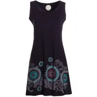 Vishes Sommerkleid Damen Hippie Mandala Print Trägerkleid Baumwolle Alternative Mode, Boho, Hippie, Ethno, Festival