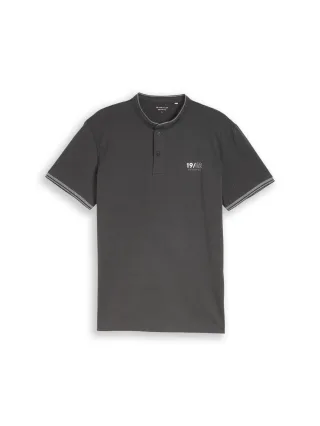 Tom Tailor - Poloshirt mit Stehkragen tarmac grey - Gr. - XXXL
