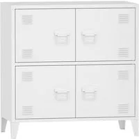 en.casa Mehrzweckschrank »Hamina« Büroschrank mit 4 Türen 80x40x82 cm Weiß