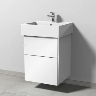 Sanipa 3way Waschtischunterbau zu Duravit Vero Air Waschtisch mit 2 Auszügen, Weiß-Glanz BS43178