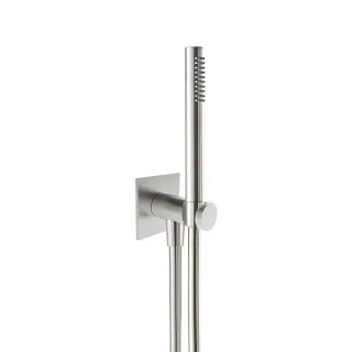 Herzbach Design iX Wannenset 17.914400.2.09 1250 mm, mit Brauseanschlussbogen, Stabhandbrause, Edelstahl gebürstet