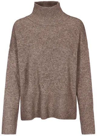 CLARINA - Pullover, Stehbund,1/1 Arm,uni taupe mel. - Gr. - 38