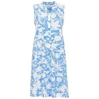 Ringella Sommerkleid Ärmelloses Stufenkleid aus leichter Webware mit Splitneck knielang