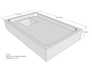 Neuesbad Wannenträger für Bette extraflach 110x70x6,5 SD22785