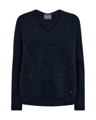 MOS MOSH - MMThora V-Neck Knit salute navy - Gr. - XS