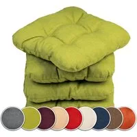 sunnypillow Stuhlkissen 4er Set Stuhlkissen 40x40 cm Bequeme 8cm, Polsterauflage Auflage für Stühle / Bänke