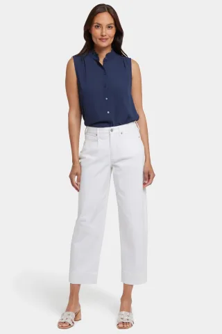 Ballon-Ankle-Jeans mit hohem Bund | Optisches Weiß