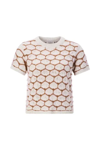 Rich & Royal - CNK Ajour Stitch SH SLVS cinnamon - Gr. - XS