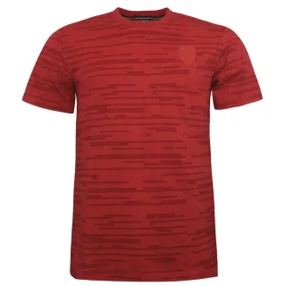 Puma SF Ferrari Allover Tee Herren Kurzarm Casual Top T-Shirt Red 570680 02