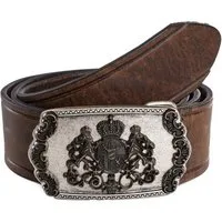Der Trachtler Ledergürtel Trachtengürtel mit geprägtem Leder und Bayernwappen MADE IN GERMANY