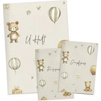 NORDEULE Mutterpass-Hülle U-Heft-, Impfpass- und Reisepasshülle, Schutzhülle mit Design-Einsatz, ideal als Geschenkidee zur Geburt für Eltern und Baby