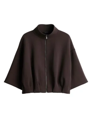 Opus - Kurze Sweatjacke - Galtos braun - Gr. - 42