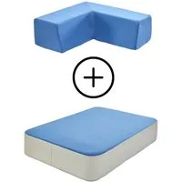 Hipp-Hopp - das Hüpfpolster Weichbodenmatte Hüpfpolster S + Gratis Rückenpolster M Winkel (Set), Made in Germany