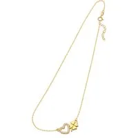 Limana Kette mit Einhänger Kleeblatt Herz Damen Halskette gold 925 Sterling Silber Geschenk (Freundin Mama Ehefrau Mutter Schmuck inkl. Dose), Geburtstag Weihnachten Muttertag Valentinstag Hochzeitstag Jahrestag