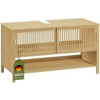 Bellamio Waschbeckenunterschrank Sava (natur) aus Bambus, 100 x 45 x 60 cm