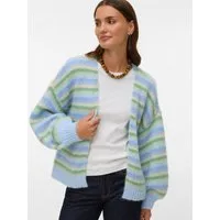 Vero Moda Strickjacke VMMAYBE STRIPE LS OPEN CARDIGAN NOOS Kunstfaser, loose fit