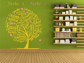 Wandgestaltung Familien Baum, zweifarbig