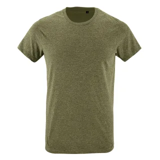 SOLS Herren Regent Slim Fit T-Shirt mit kurzen Ärmeln (Heather Khaki)