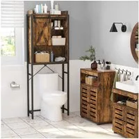 VASAGLE Badregal Toilettenregal, Badezimmerregal, Waschmaschinenregal mit Schrank, Stahlgestell