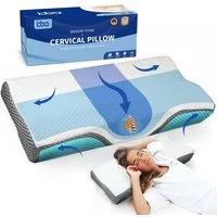Esun Kopfkissen Nackenstützkissen, Orthopädisches, Nackenkissen Seitenschläferkissen, Füllung: Memory foam, Seitenschlafer, Rückenschlafer, Bauchschlafer, Set, Kissen vom OEKO-TEX® und CertiPUR Getestet, Nackenkissen, Kopfkissen für Erwachsene