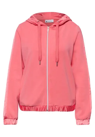 Street One - Hoodie Jacke in Seidenoptik pink - Gr. - 38