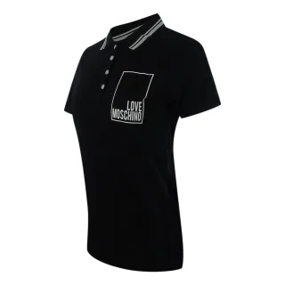 Moschino Poloshirt Mit Kleinem Box-logo, Schwarz