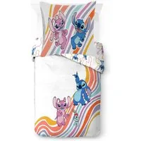 Disney Kinderbettwäsche Disney Lilo & Stitch Bettbezug-Set 135x200 cm + Kissenbezug 80x80 cm, Washed Cotton, 2 teilig, 100 % Baumwolle, maschinenwaschbar, wendbar