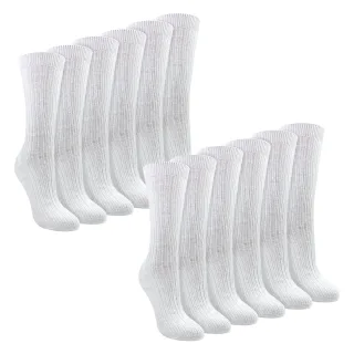 Damen 12er-Pack 100% Baumwolle Weiche Atmungsaktive Socken