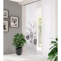 HOME WOHNIDEEN Schiebegardine 84096 ABANIO Schiebegardine rec. Polyester, 245x60 cm, halbtransparent (2 St), Paneelwagen, transparent, Polyester (recycelt) Polyester