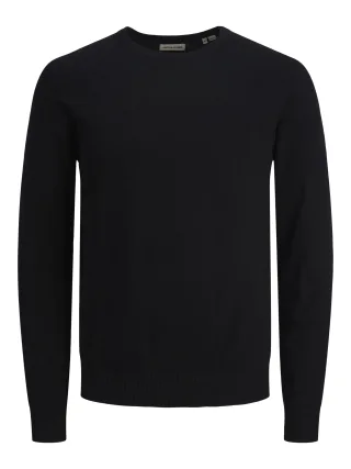 JACK&JONES - JJEEMIL KNIT CREW NECK NOOS Black - Gr. - XL