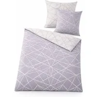Dormisette Bettwäsche biber Bettbezug 135x200 80x80 warm weihnachten geometrisch Grafisch, Biber, 2 teilig, Frühling Sommer Geschenke 135x200 baumwoll biber weiß grau geometrisch