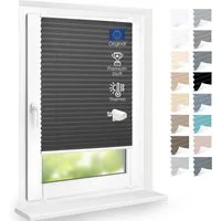 DomDeco Plissee Premium Thermo Plissee ohne Bohren, Sichtschutz, lichtdurchlässig, blickdicht, Klemmfix, Thermo-Wärmeschutz, verdunkelnd, blickdicht, Stufenlos