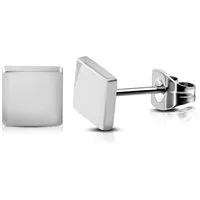 BUNGSA Ohrring-Set Ohrstecker viereckig Silber aus Edelstahl Unisex (1 Paar (2 Stück), 2-tlg), Ohrschmuck Ohrringe