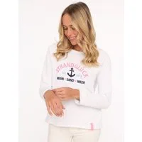 Zwillingsherz Sweatshirt "Strandglück" mit Used-Look Kanten