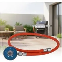Mucola Gasgrill 80CM Gas Schlauch + Druckminderer Gasregler Regeler Propan Butan, Set, Druckminderer+Schlauch, Sicherheitsventil