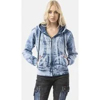 Cipo & Baxx Sweatjacke WL379 (1-tlg) ausdrucksstarkes Tie-Dye-Muster, kombiniert mit Rückenprint