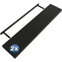 Casaria Wandregal, Schwarz Hängeregal mit Halterung 15kg Tragkraft Küche Matt 110cm