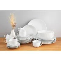 OTTO home Kombiservice Alff (30-tlg), 6 Personen, Porzellan, Geschirr-Set, harmonische, trendige Coupeform
