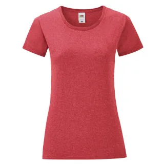 Fruit of the Loom - "Iconic" T-Shirt für Damen (Rot meliert)