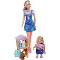 SIMBA Anziehpuppe Steffi Love, Rabbit Family, mit Schwester Evi und zwei Hasen