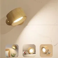 SinLaw LED Wandleuchte LED Wandleuchte Innen, Wandlampe mit Akku 1 Stück, 360° drehbare, Touch Control 3 Helligkeitsstufen