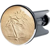 Sanilo Waschbeckenstöpsel Sunshine, Ø 4.0 cm, hochwertig, universell, mit Motiv, 100% wasserdicht
