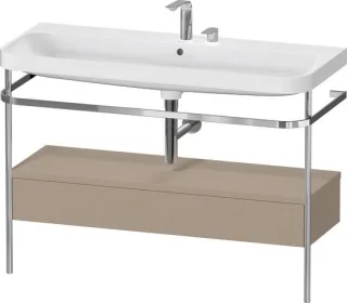 Duravit Happy D.2 Plus c-shaped Set mit Metallkonsole und Schubkasten Leinen Matt 1175x490x850 mm -  HP4844E75750000