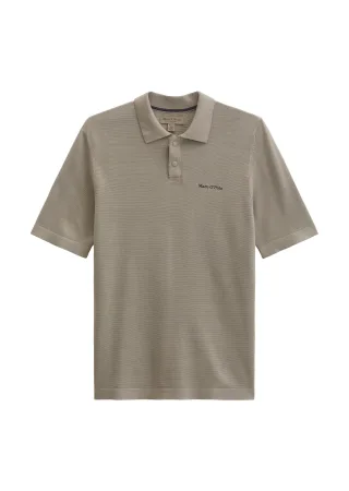Marc OPolo Casual - Strick-Poloshirt DFB Travel Collection Frozen Taupe - Gr. - XL
